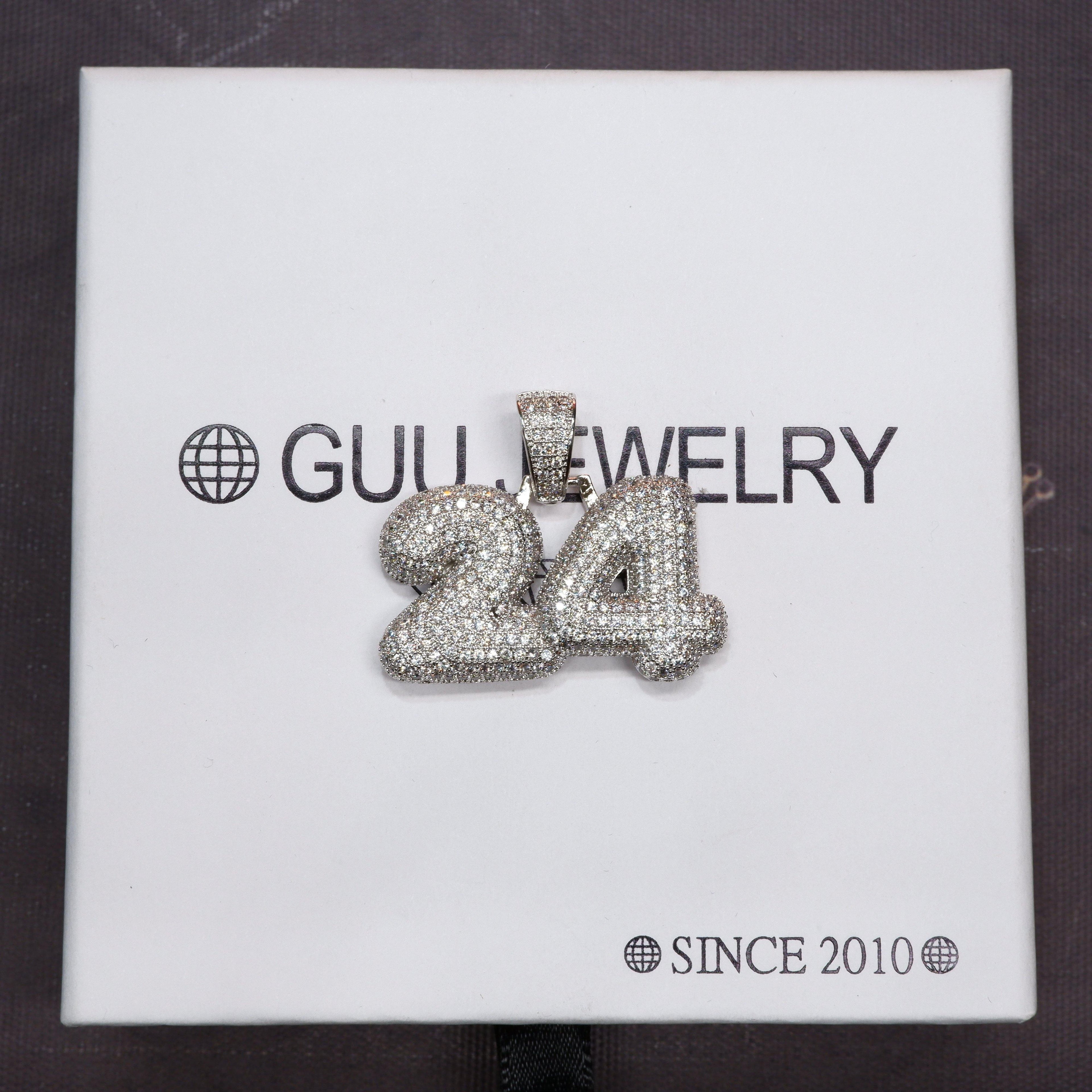 NEW ARRIVAL! 18K Yellow Gold-Plated AAA CZ 24 Digital Pendant
