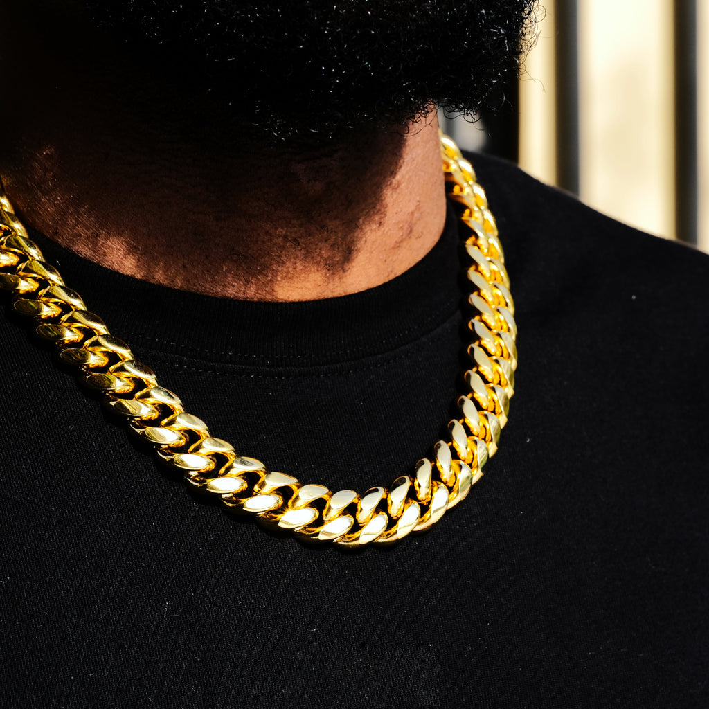 Miami Cuban Link Choker (18mm) in Yellow Gold-Plated