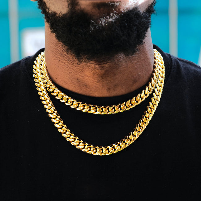 [Box Clasp]12mm Classic Miami Cuban Main Image