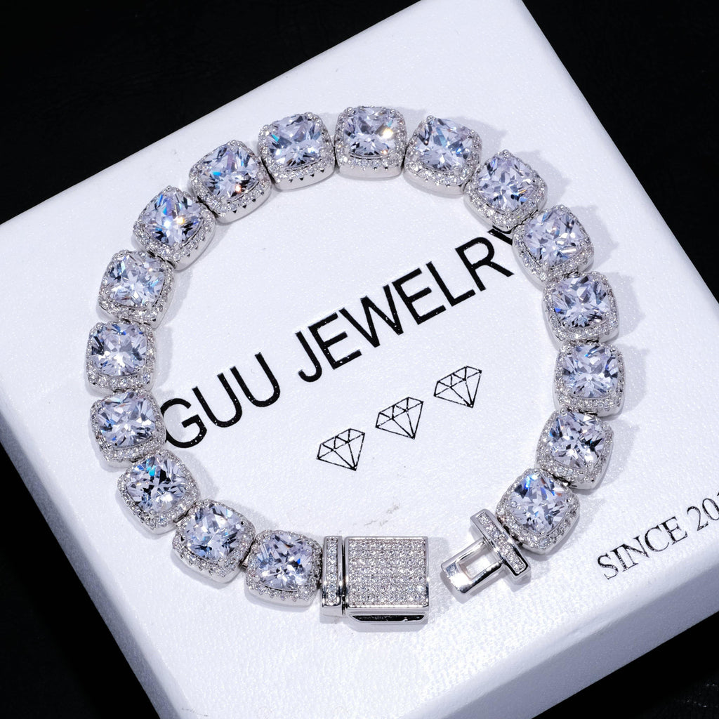 Glacier Clustered Tennis Bracelet in White Gold