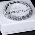 Glacier Clustered Tennis Bracelet in White Gold