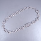 15mm Baguette Mariner Chain White Gold