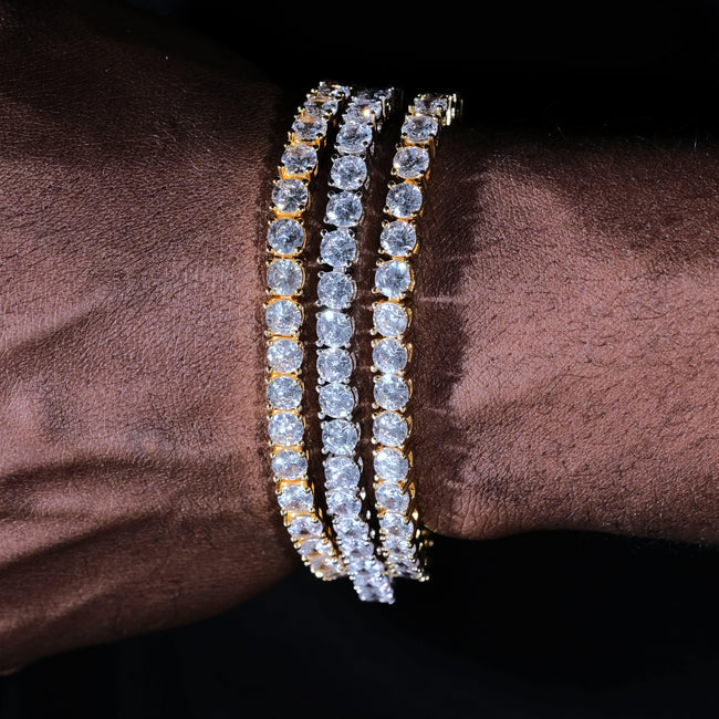 18k Gold-Plated  5mm AAA CZ Hip Hop Tennis Chain # Tennis Bracelet Hover Image