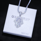 Baguette Hamsa Hand Pendant