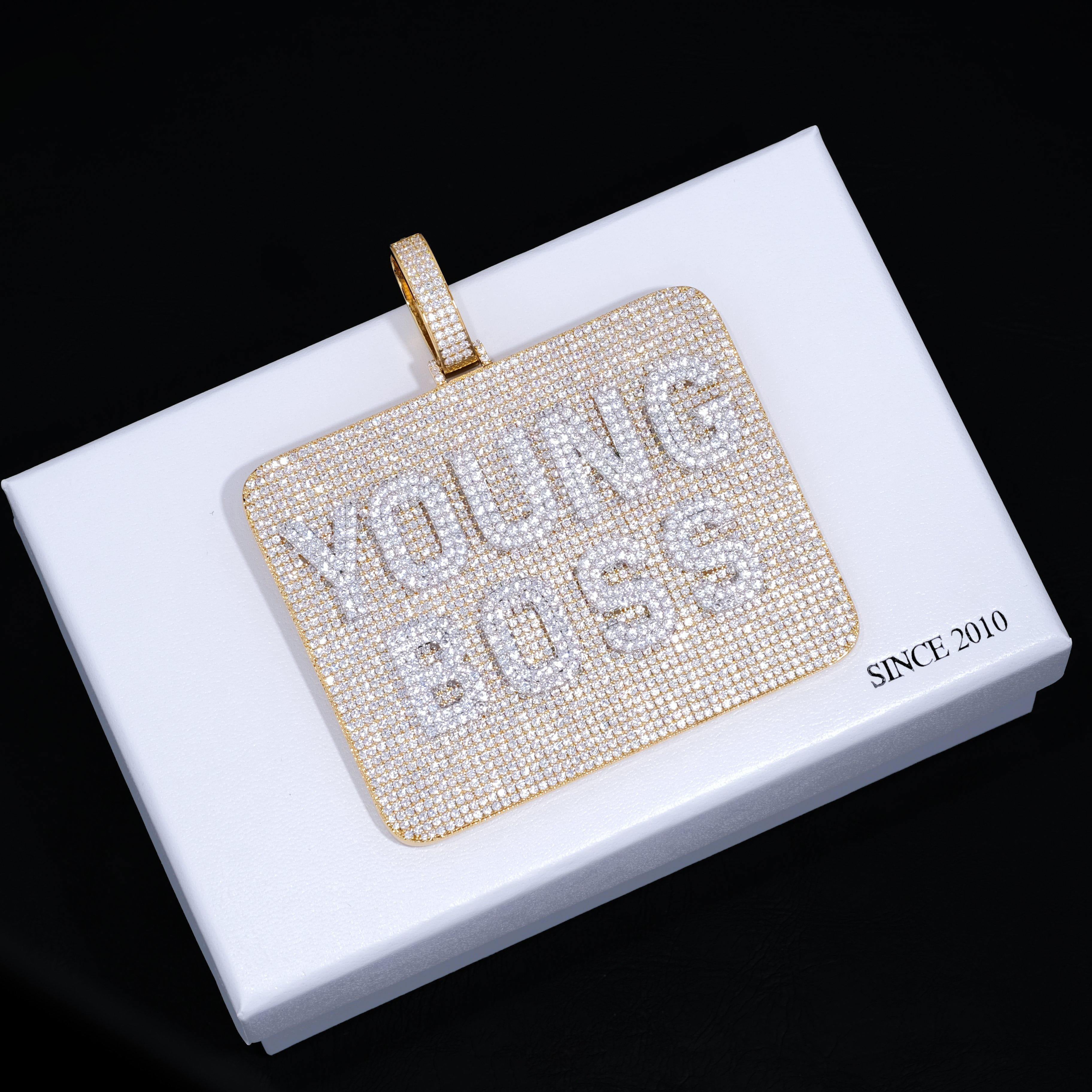 CUSTOM LETTER NECKLACE 3D BIG SQUARE
