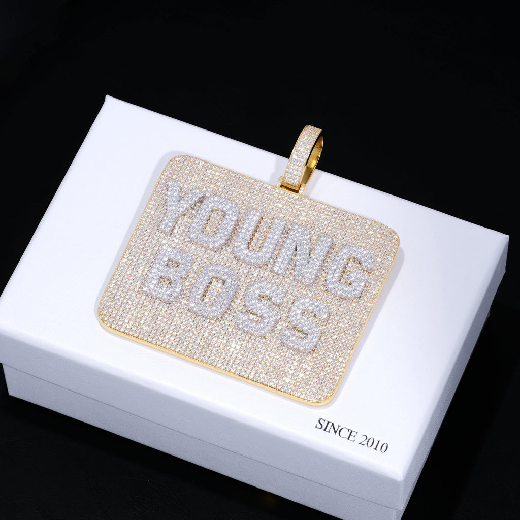 CUSTOM LETTER NECKLACE 3D BIG SQUARE