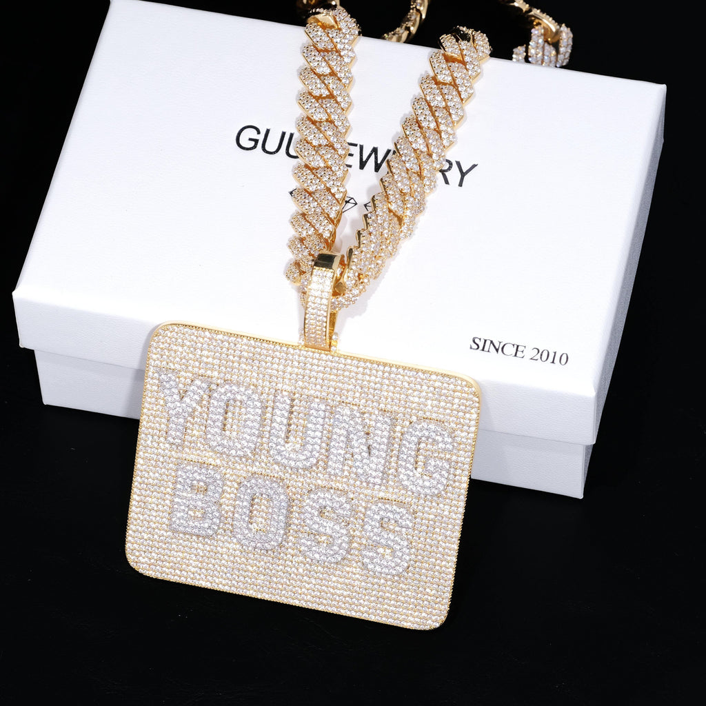CUSTOM LETTER NECKLACE 3D BIG SQUARE