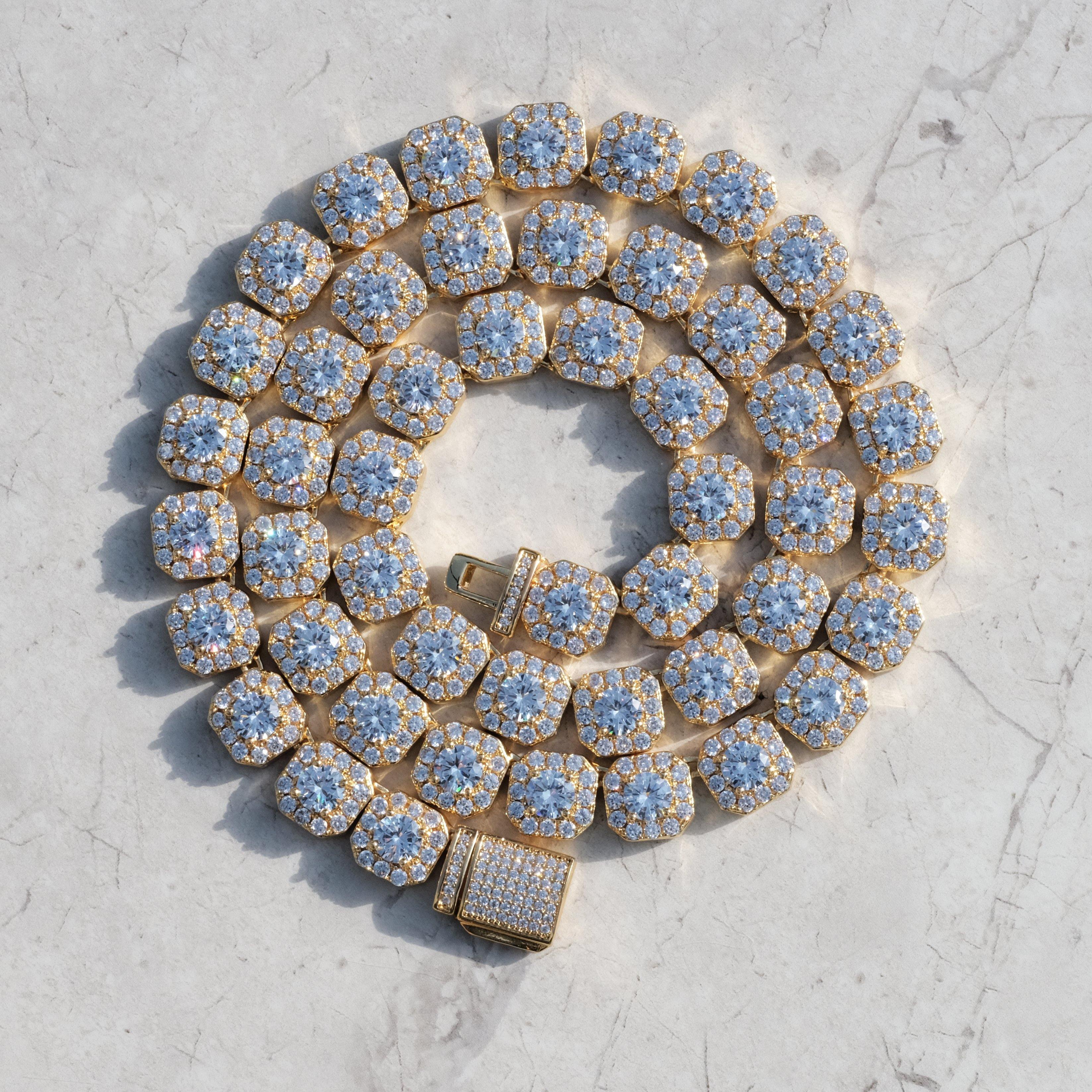 Clustered Tennis Chain in 18K Gold