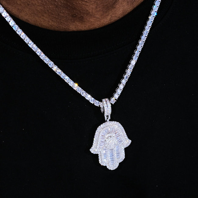 Baguette Hamsa Hand Pendant Main Image