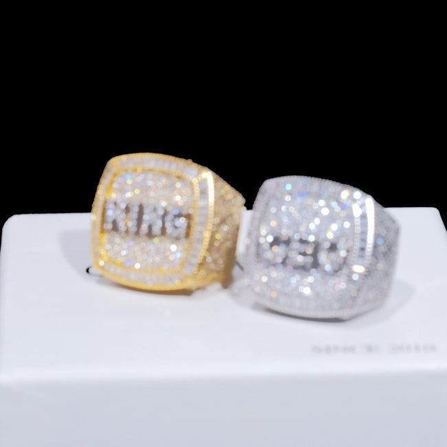 CUSTOM LETTER 3D ICED RING Main Image