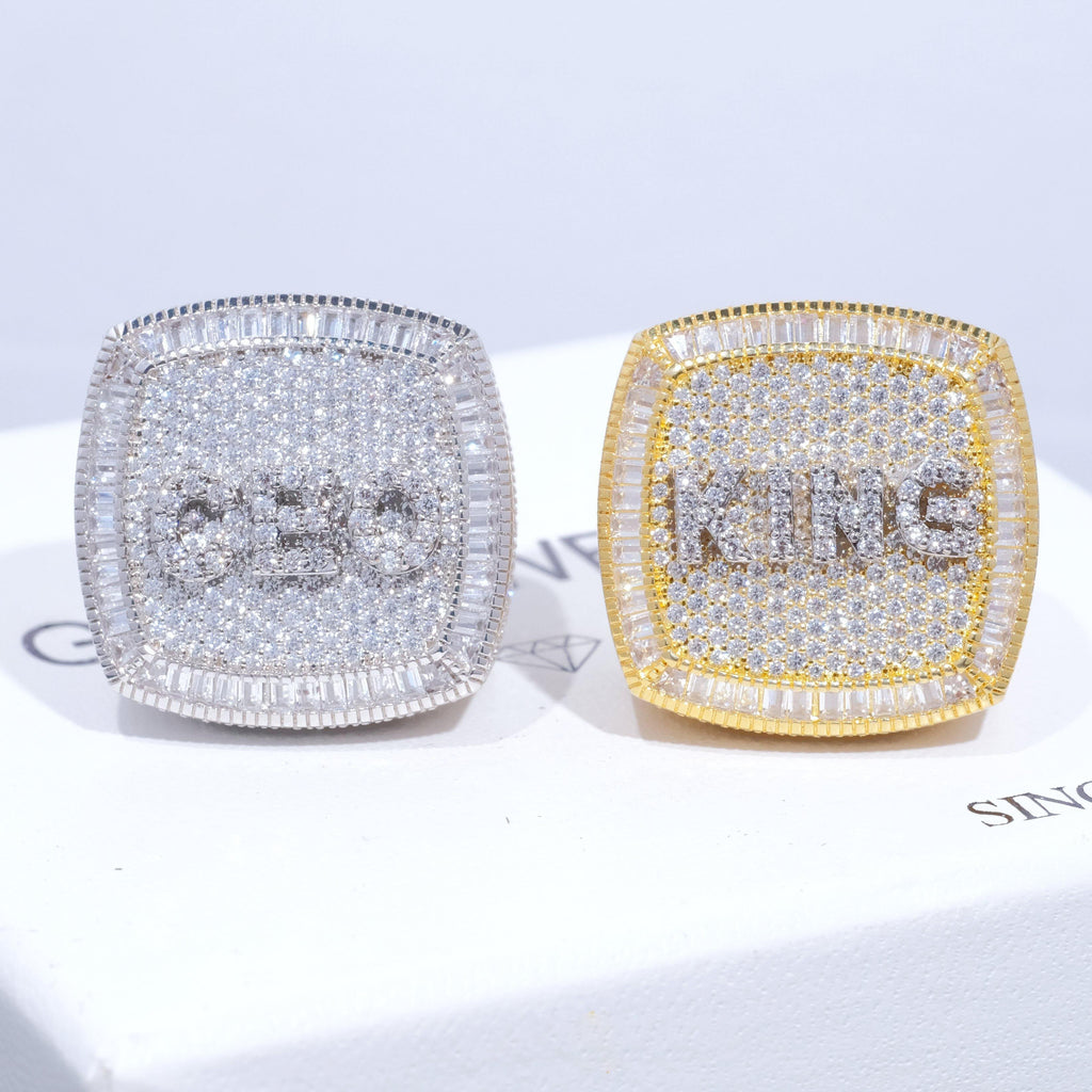 CUSTOM LETTER 3D ICED RING