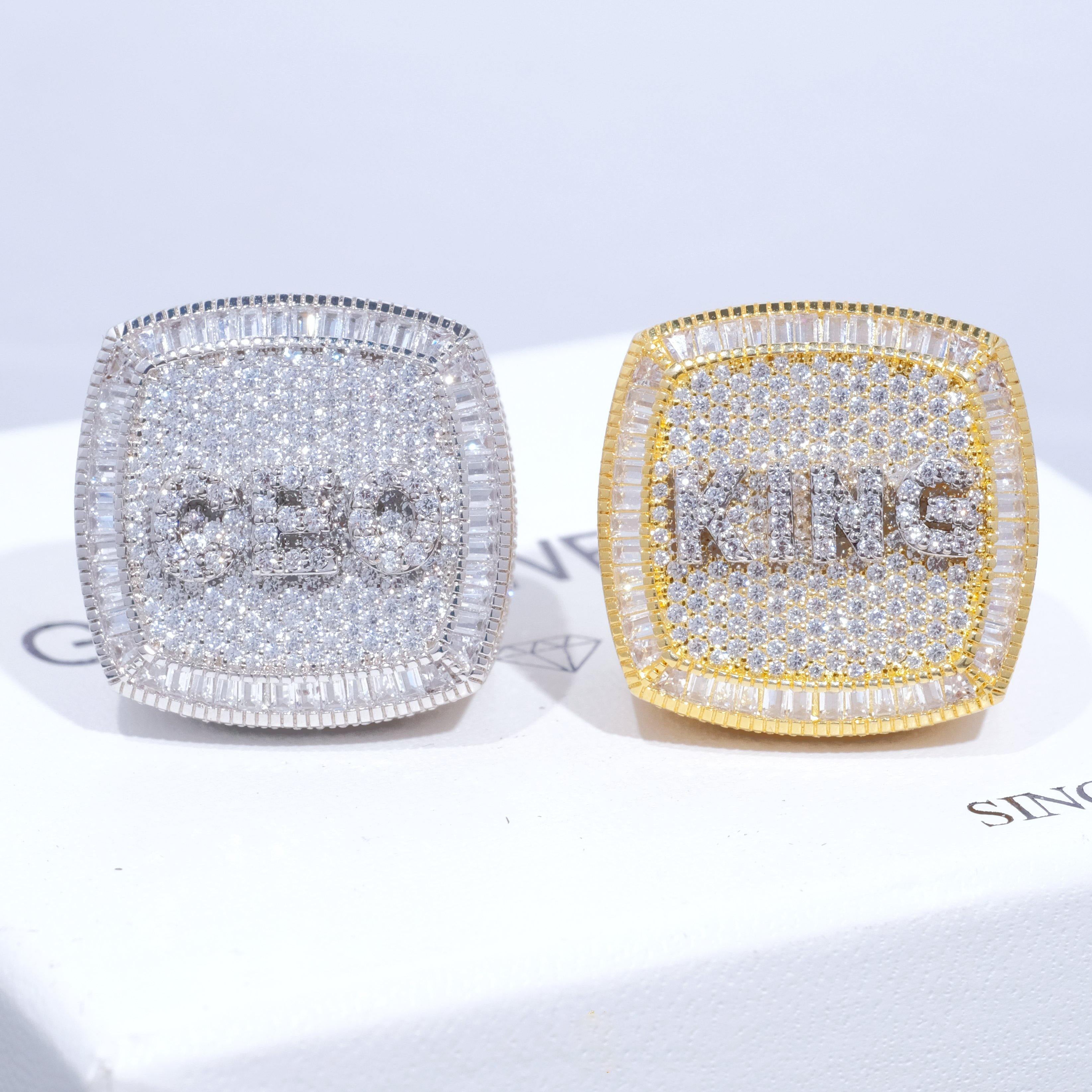 CUSTOM LETTER 3D ICED RING