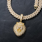 Iced Roaring Lion Necklace