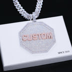 CUSTOM LETTER NECKLACE 3D BIG OCTAGON