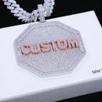 CUSTOM LETTER NECKLACE 3D BIG OCTAGON