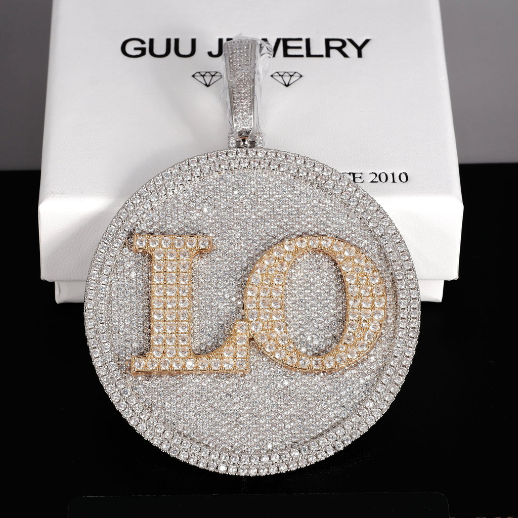 CUSTOM LETTER NECKLACE 3D BIG DISC