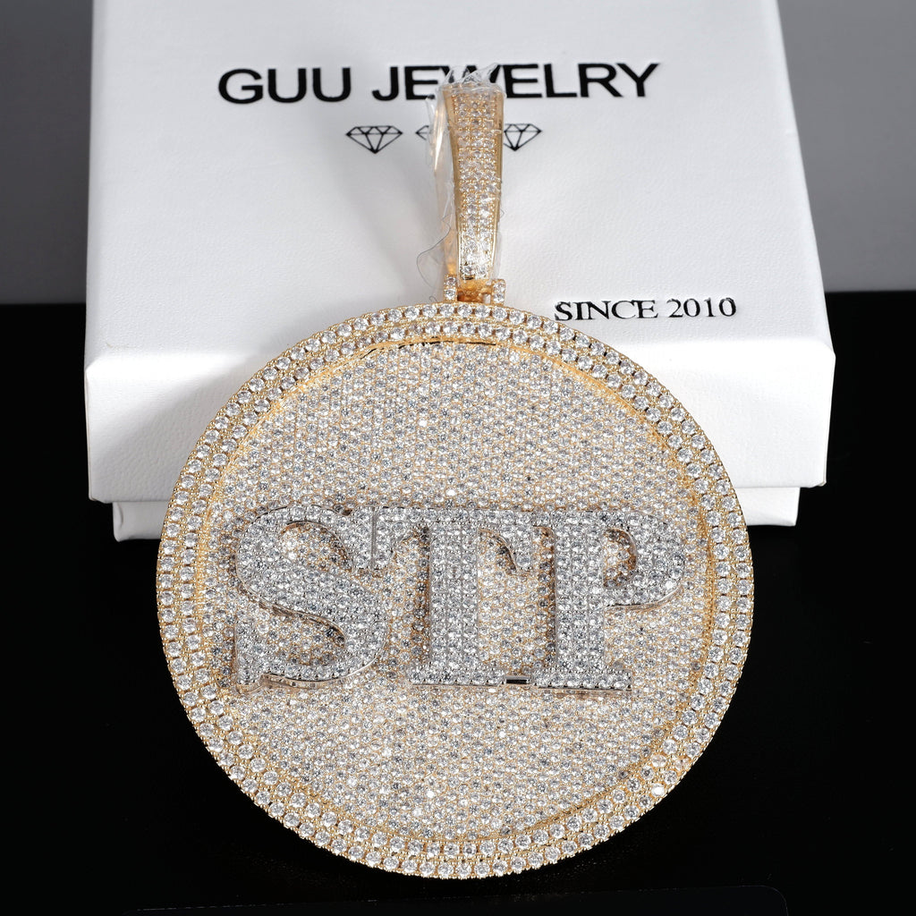 CUSTOM LETTER NECKLACE 3D BIG DISC