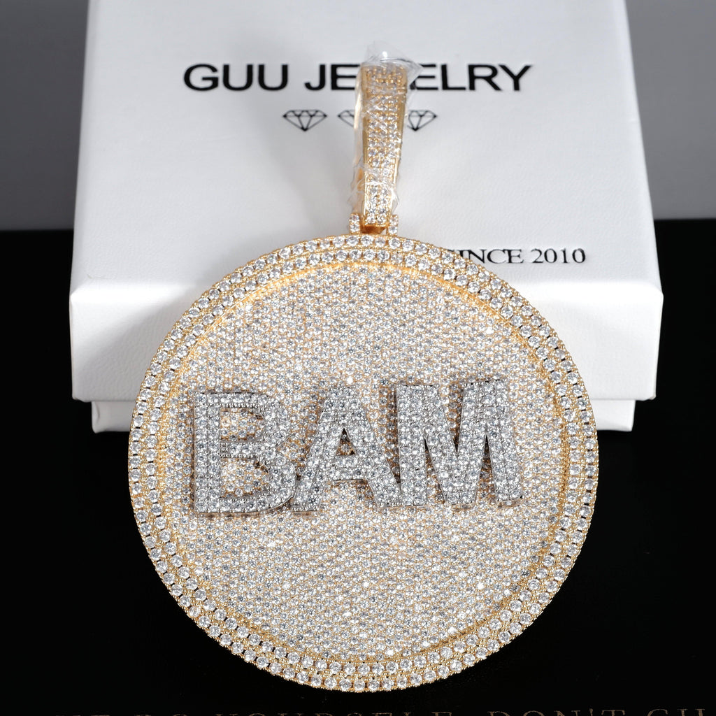 CUSTOM LETTER NECKLACE 3D BIG DISC