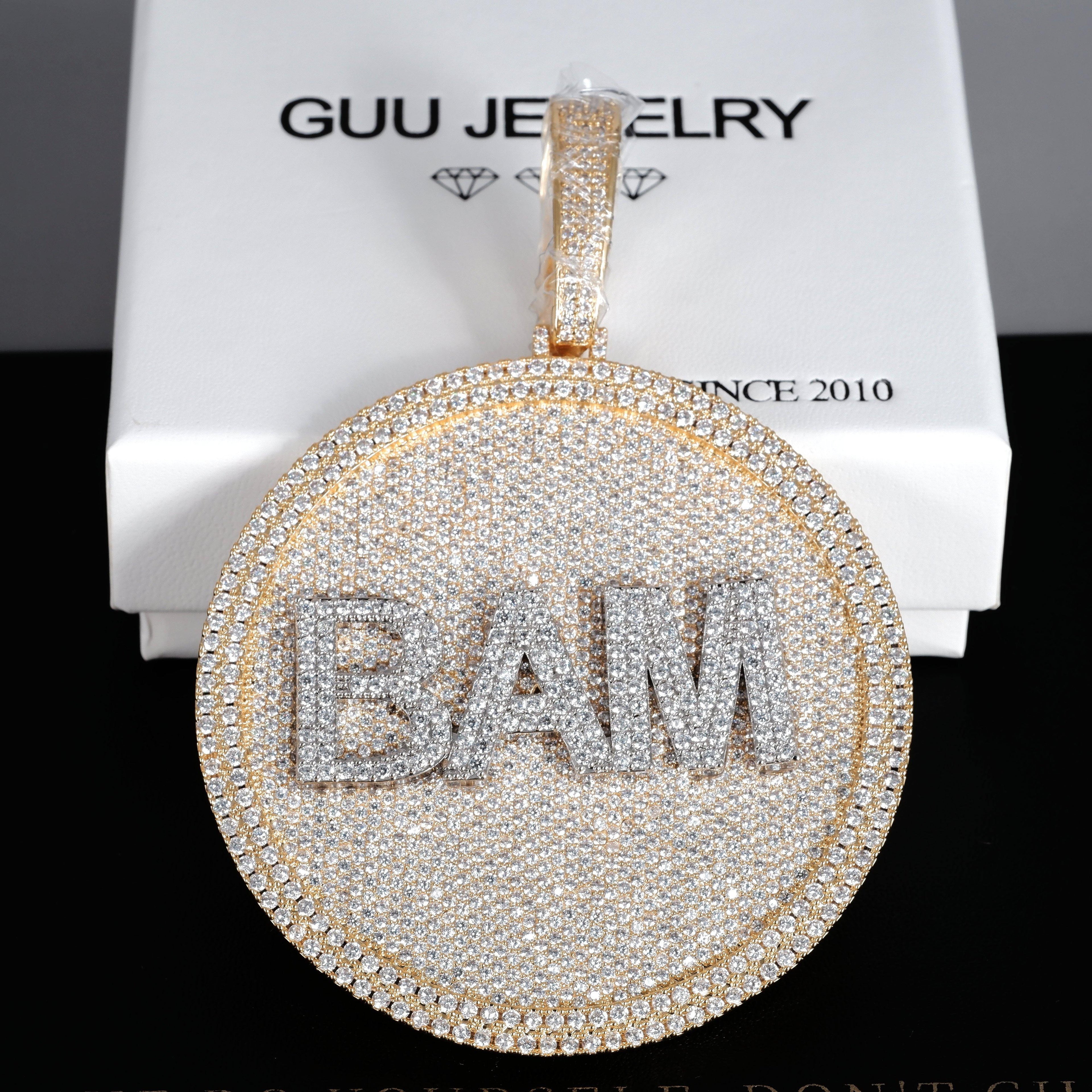 CUSTOM LETTER NECKLACE 3D BIG DISC