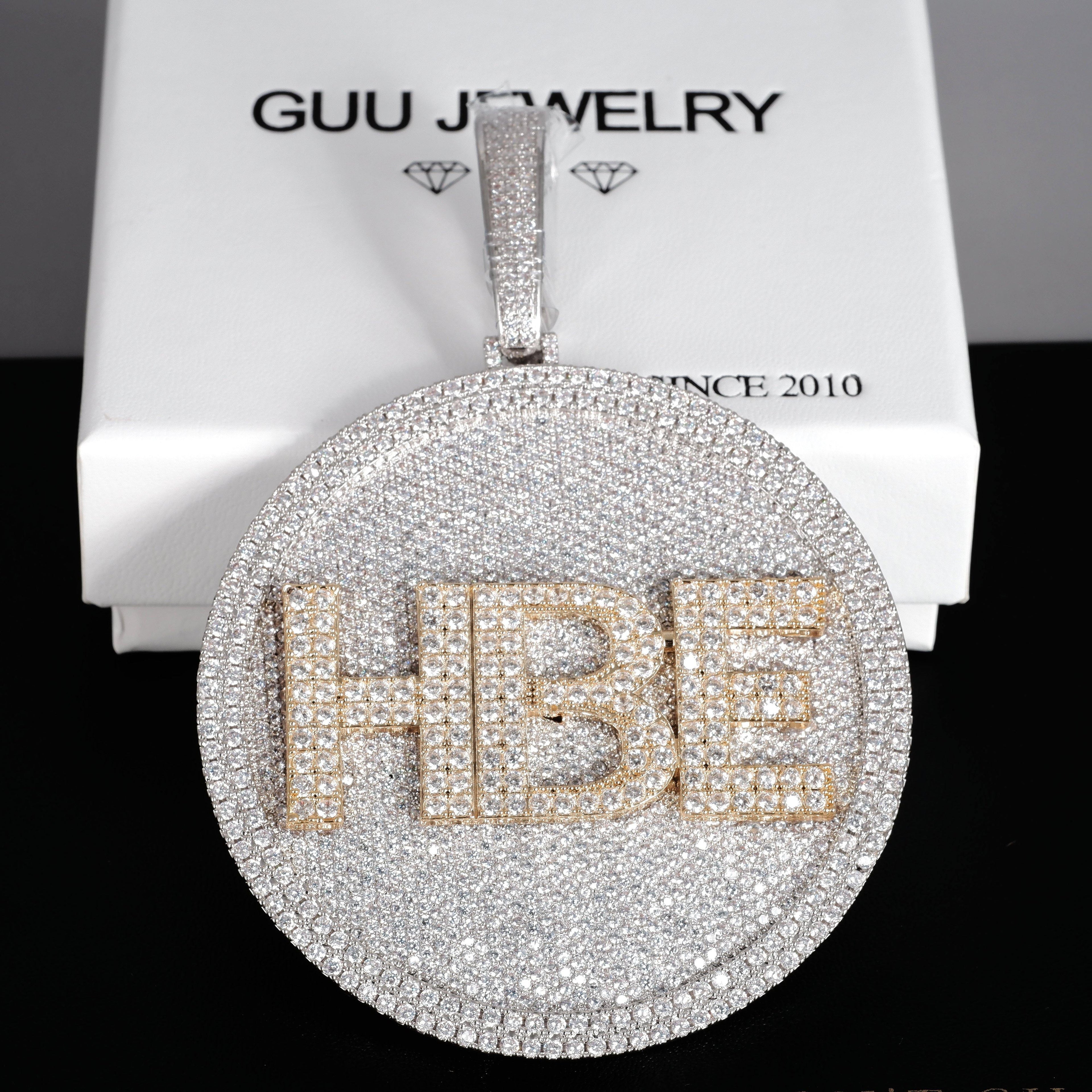 CUSTOM LETTER NECKLACE 3D BIG DISC