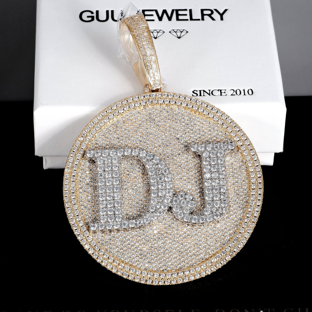 CUSTOM LETTER NECKLACE 3D BIG DISC