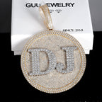 CUSTOM LETTER NECKLACE 3D BIG DISC