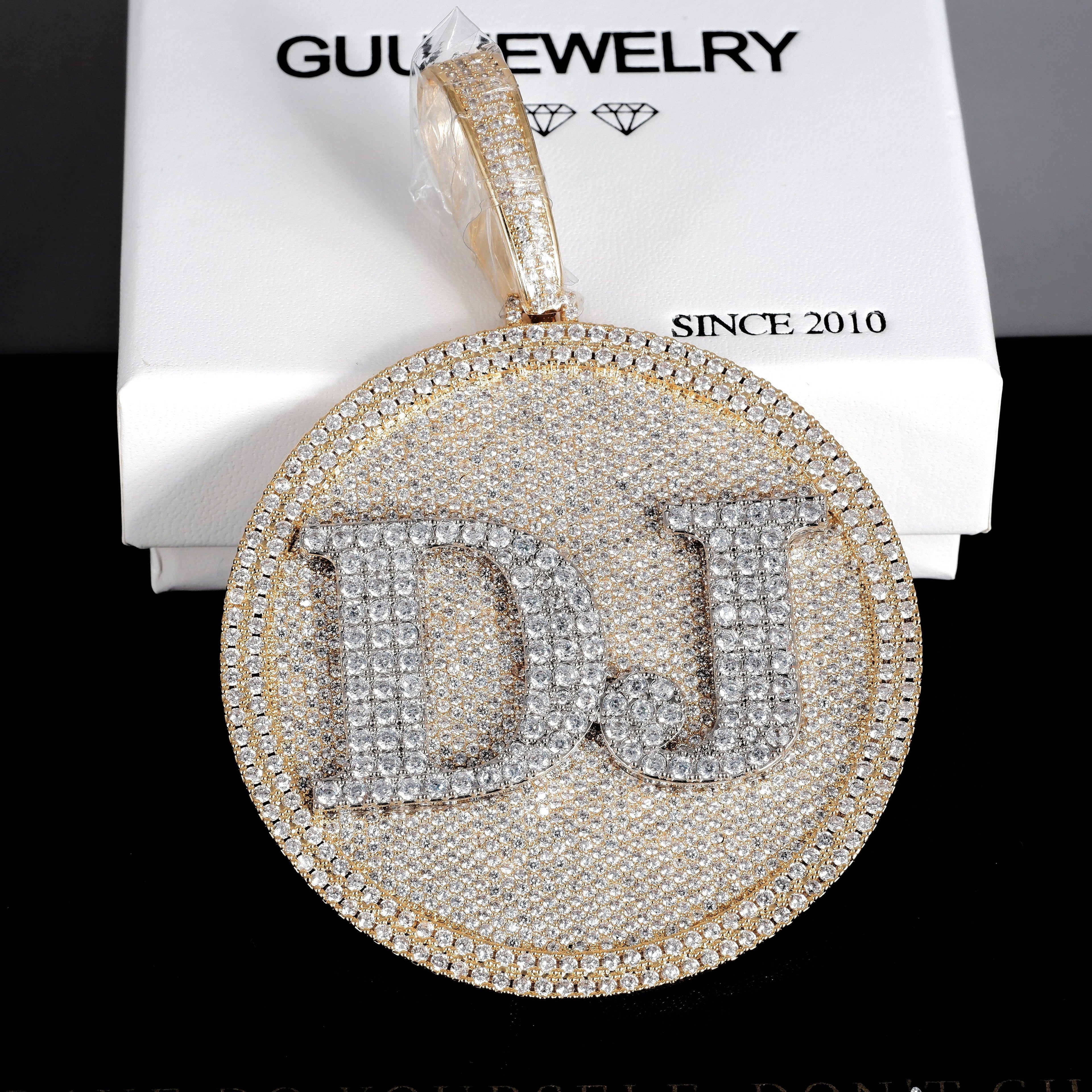 CUSTOM LETTER NECKLACE 3D BIG DISC