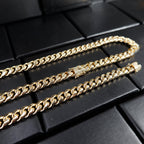 10mm  CZ  Cuban Link Chain In  Yellow GoldPlated