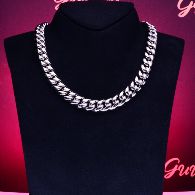 12mm 18K WhiteGold-Plated Classic Miami Cuban Link Hover Image