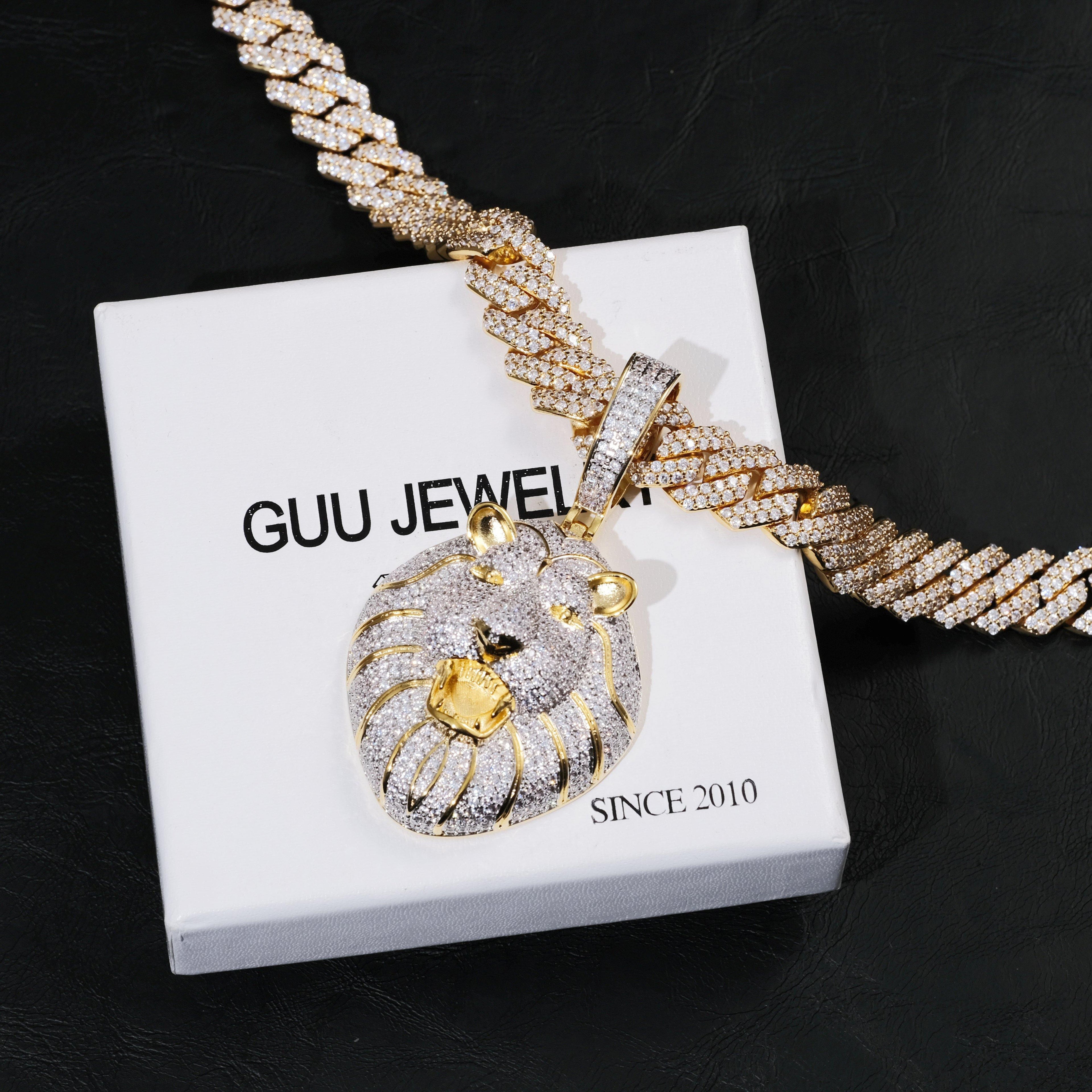 Iced Roaring Lion Necklace