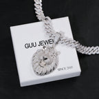 Iced Roaring Lion Necklace