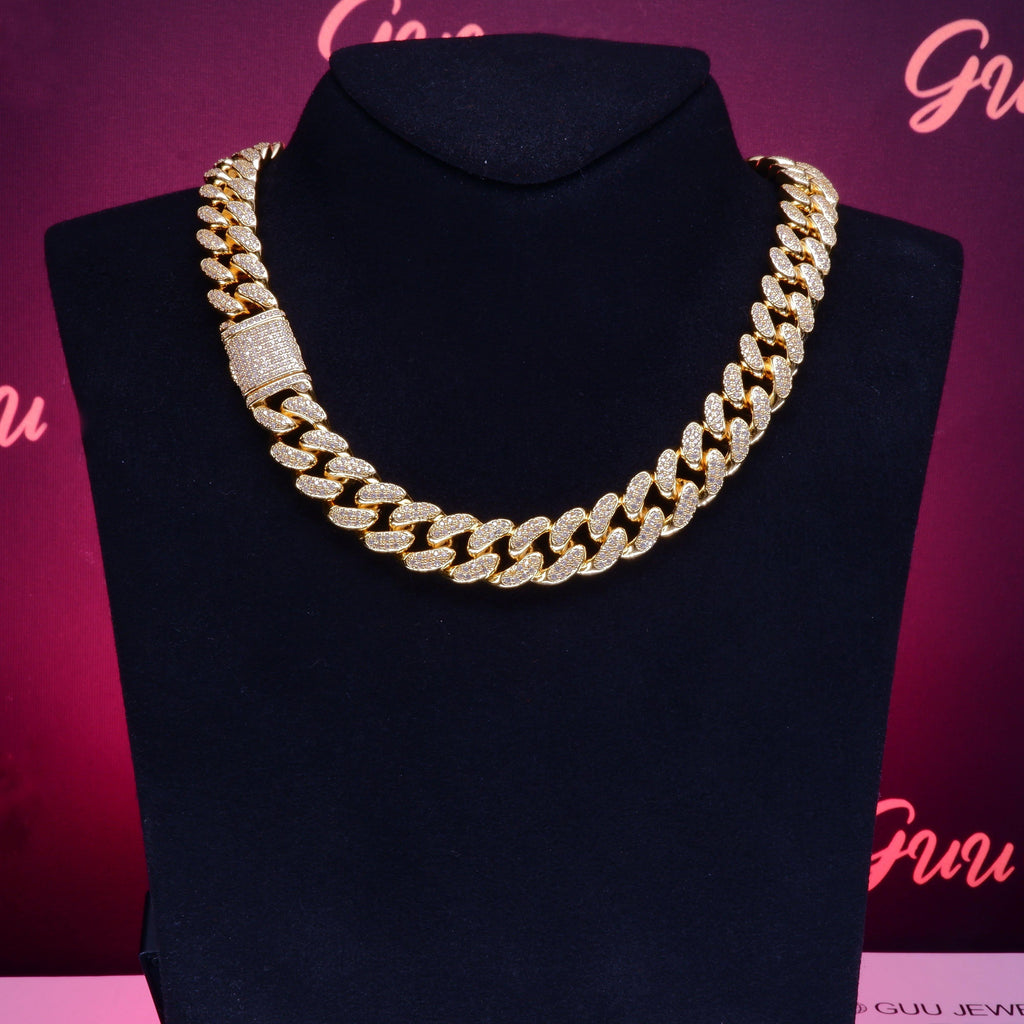 🔥New Flip buckle Iced Cuban Link Chain Gold-Plated