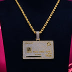 18K Gold-Plated Credit Card Bank card Iced Pendant