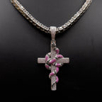 🔥New Iced Cross and Snake Pendant