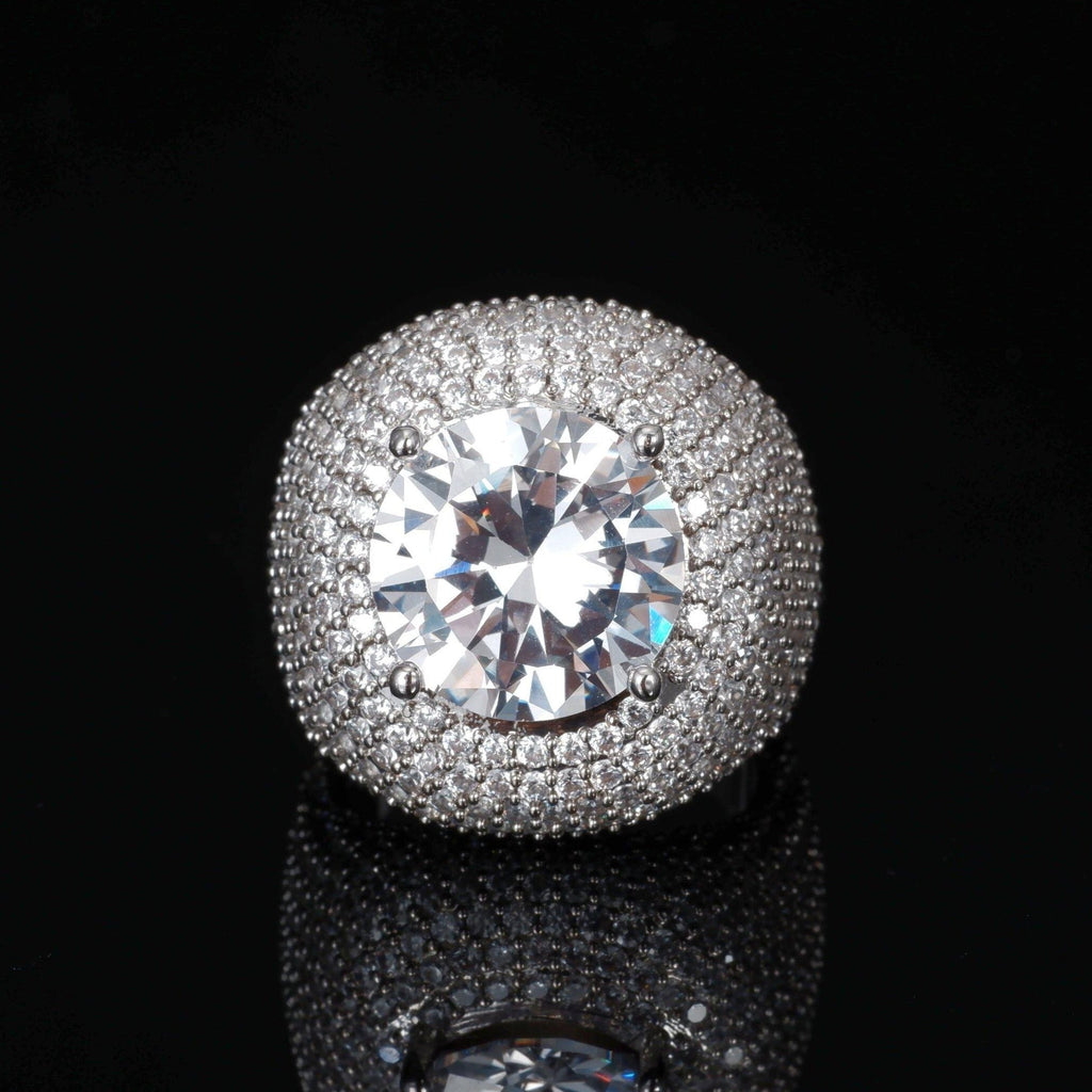 Iced Clustered Band Ring