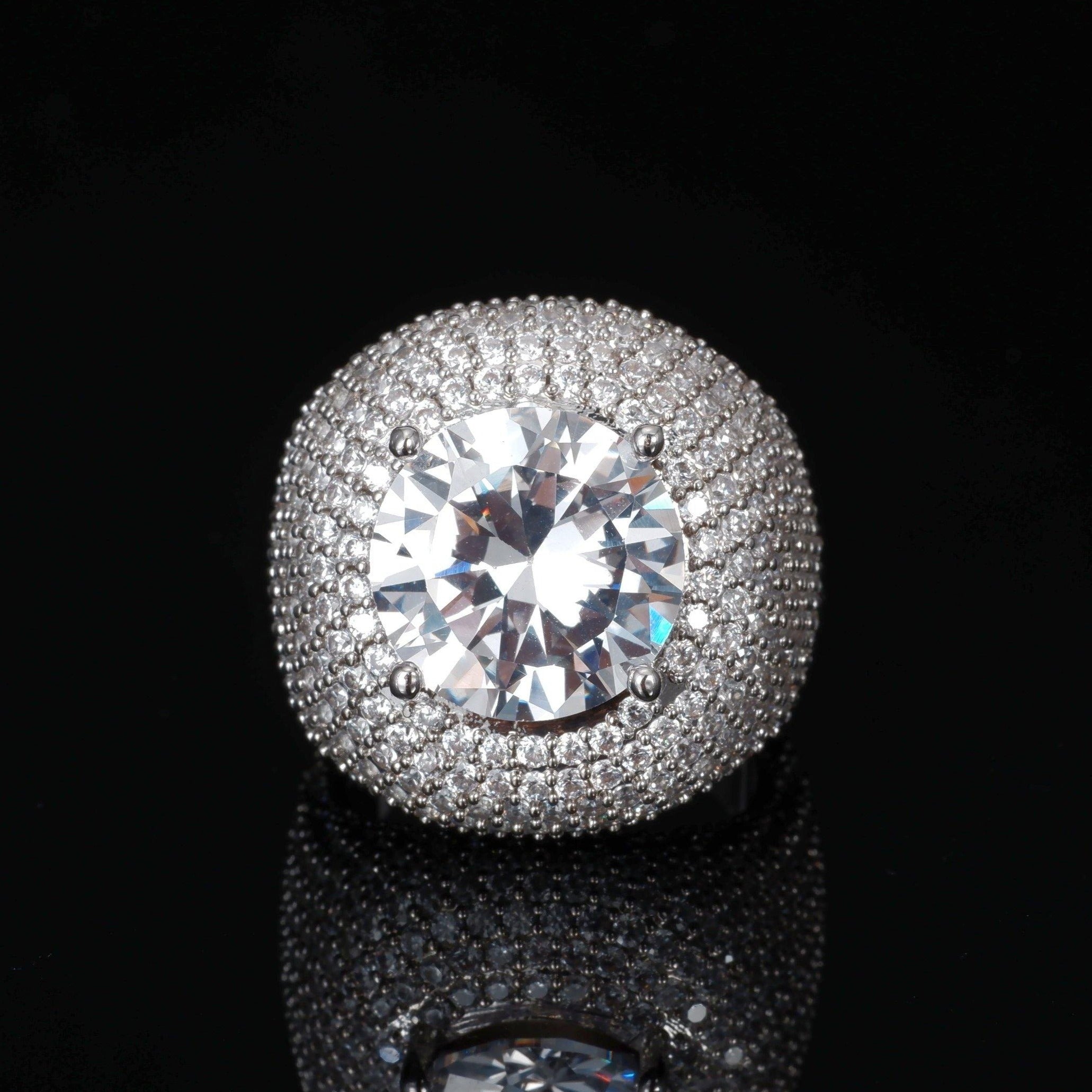 Iced Clustered Band Ring