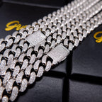 🔥New Flip buckle Iced Cuban Link Chain Silver