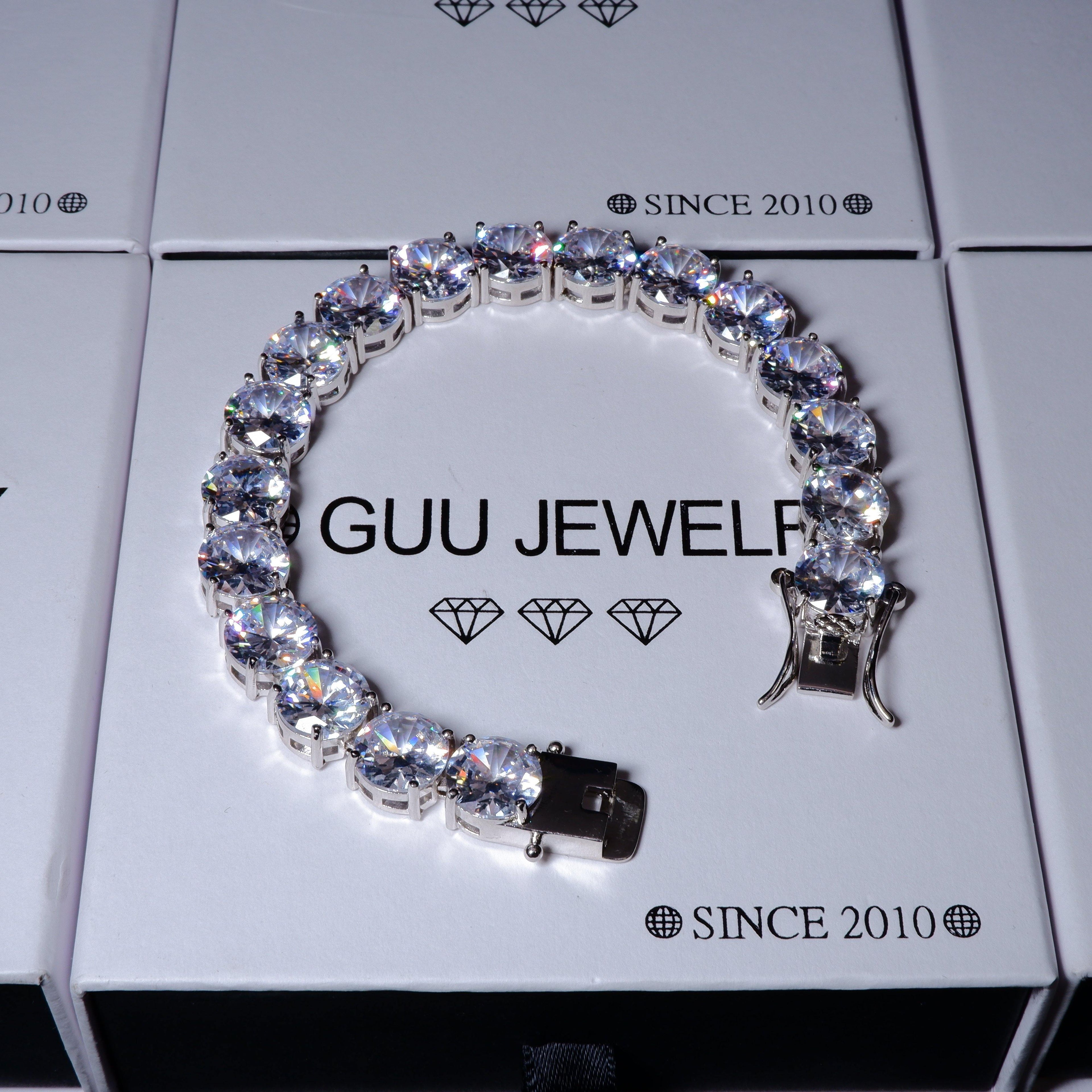 10mm Hip Hop CZ BlingBling Silver Tennis Bracelet