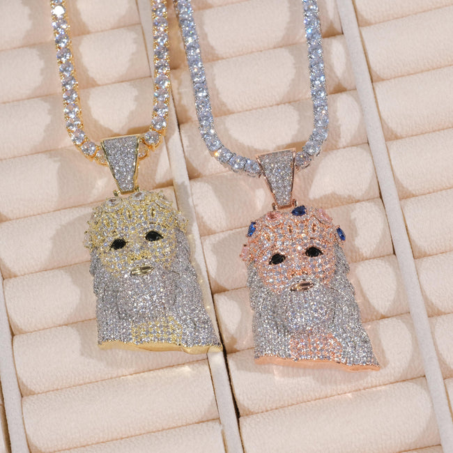 18K Gold-Plated Jesus Iced Necklace Main Image