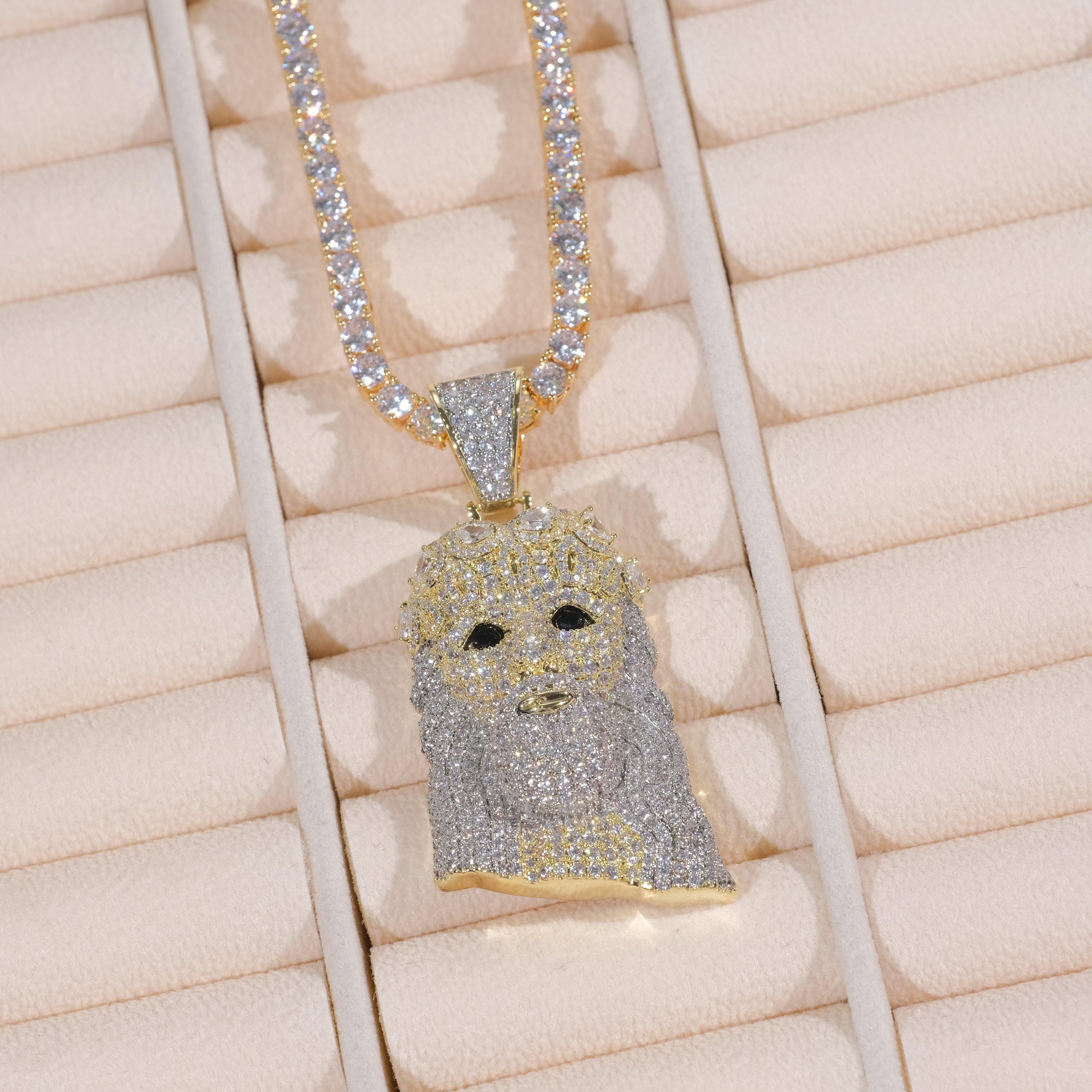 18K Gold-Plated Jesus Iced Necklace