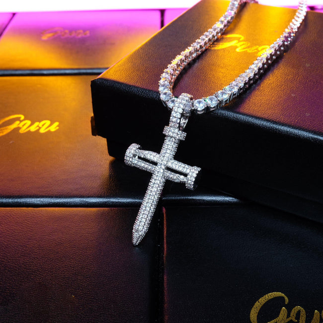 18K Gold-Plated AAA CZ Cross Pendant Hover Image