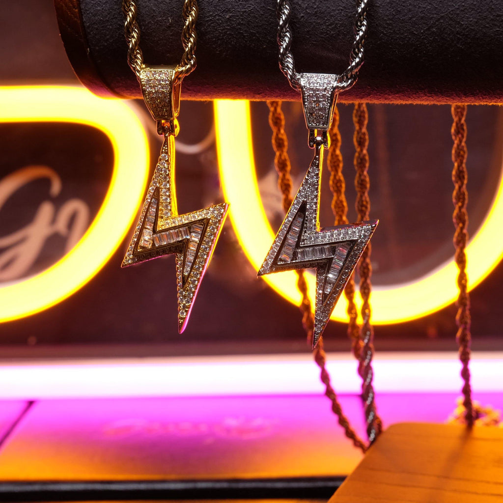 Baguette Iced Lightning Pendant