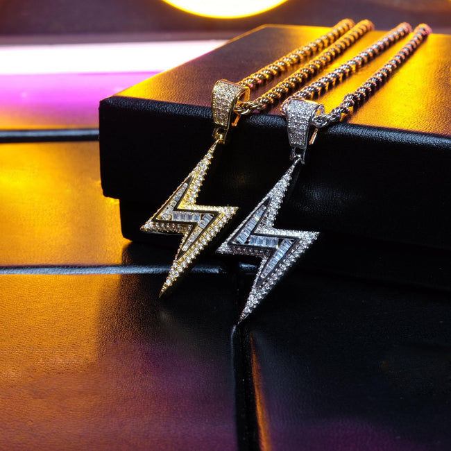 Baguette Iced Lightning Pendant Hover Image