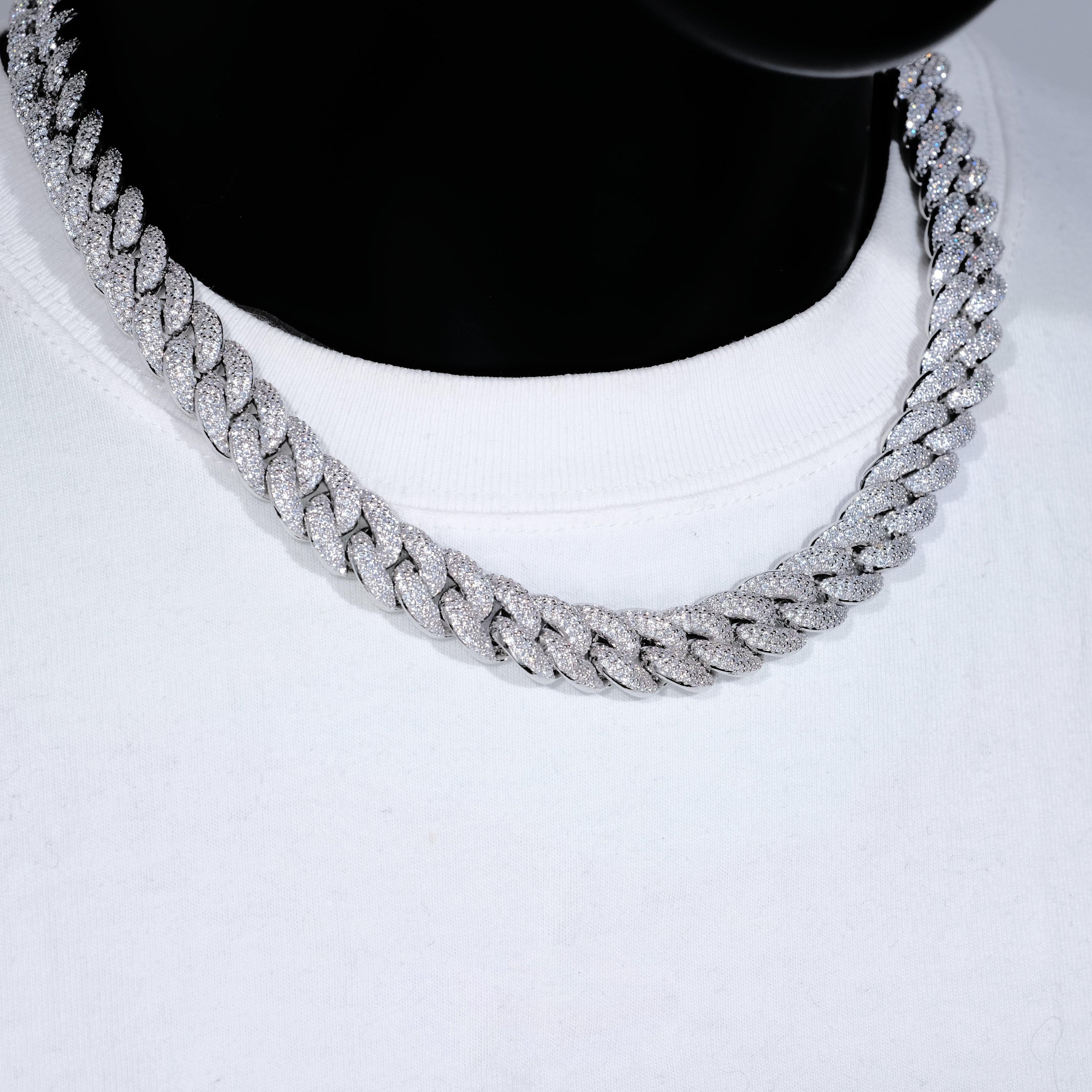 14mm 3-Row Bubble Iced Cuban Chain