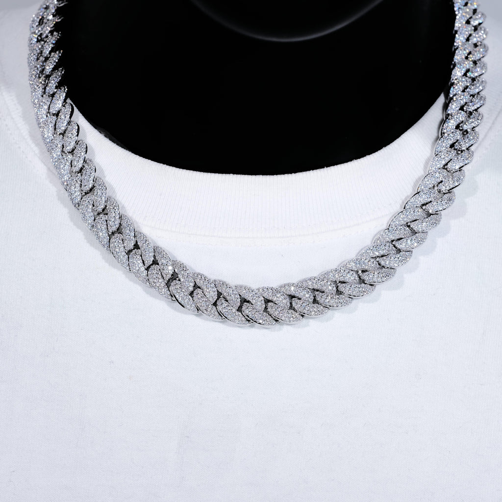 14mm 3-Row Bubble Iced Cuban Chain
