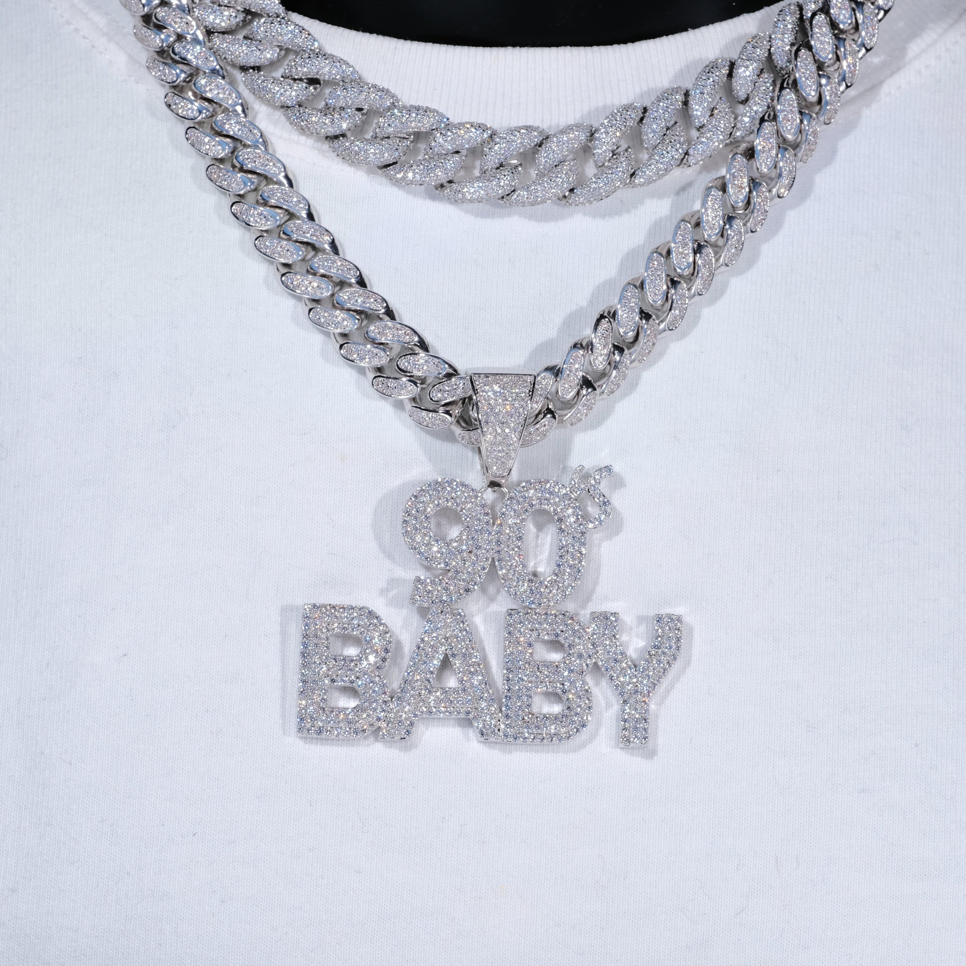 Iced 90's Baby Two-Layer Necklace