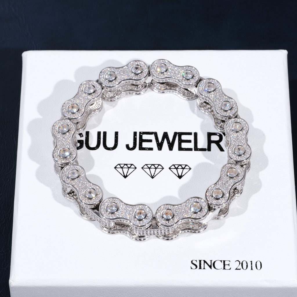 BIKE CHAIN LINK ICED HIP HOP BRACELET
