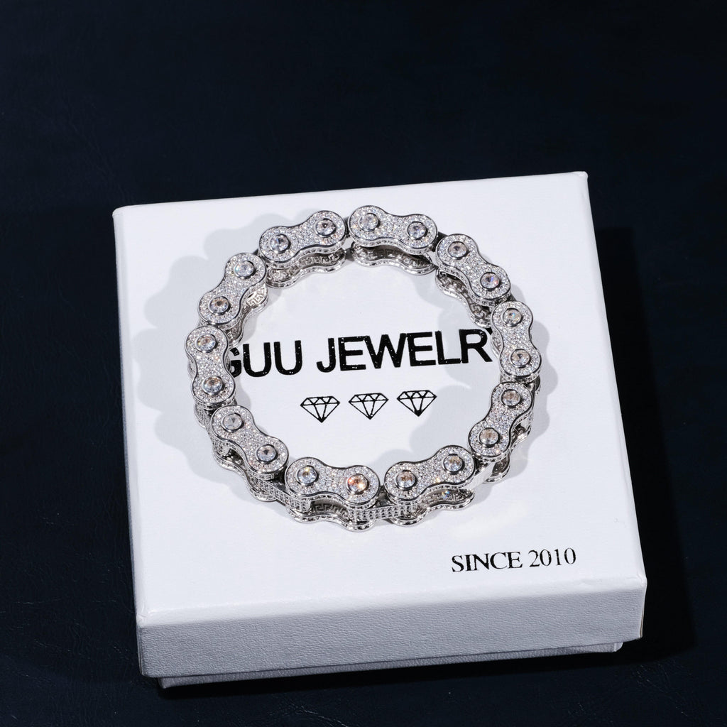 BIKE CHAIN LINK ICED HIP HOP BRACELET