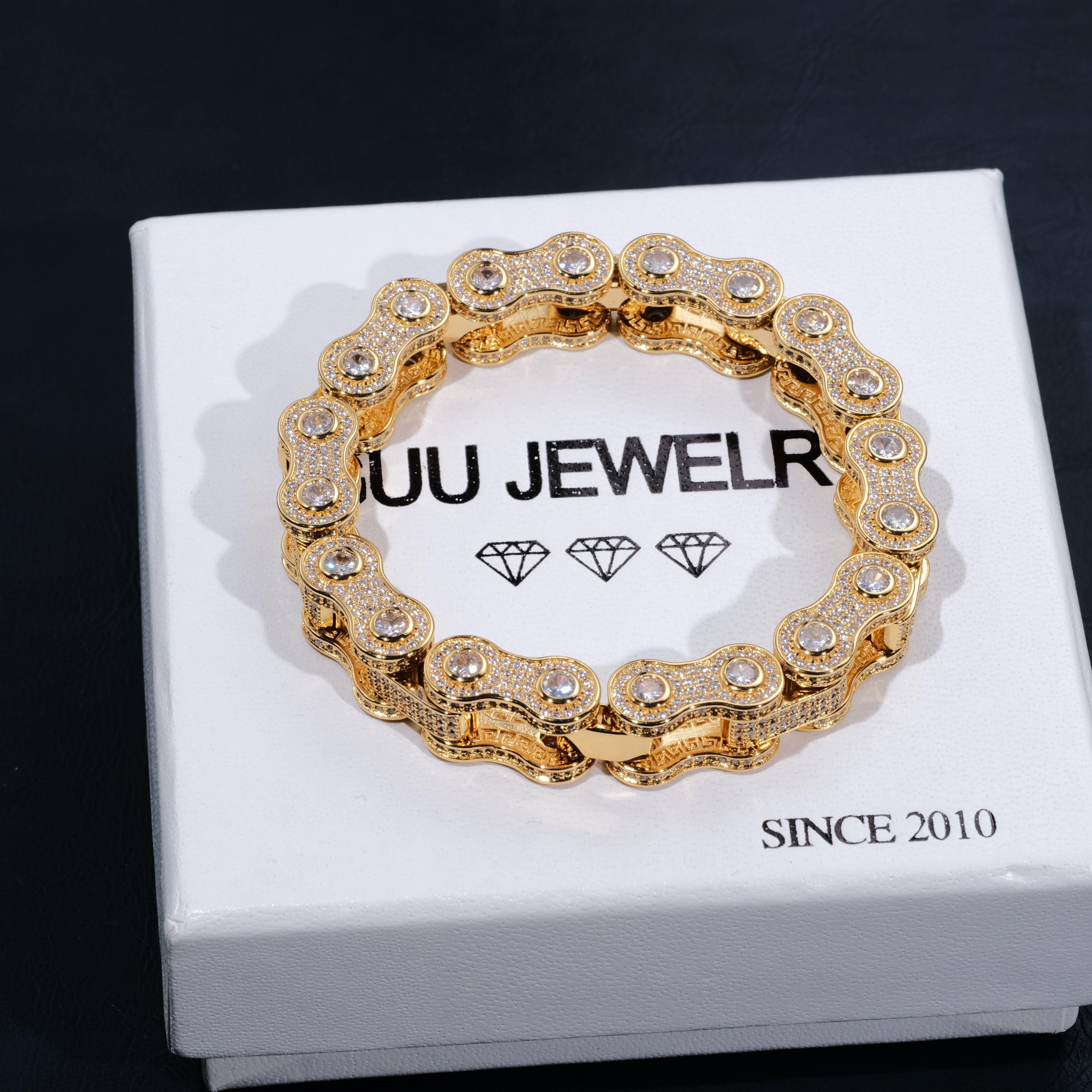 BIKE CHAIN LINK ICED HIP HOP BRACELET