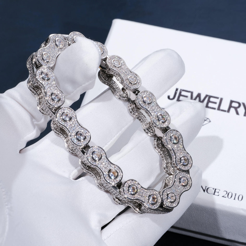 BIKE CHAIN LINK ICED HIP HOP BRACELET